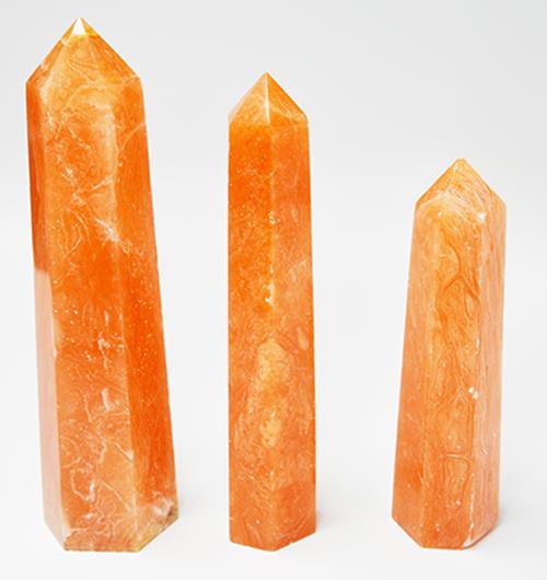 ORANGE TWIST CALCITE CRYSTAL TOWERS