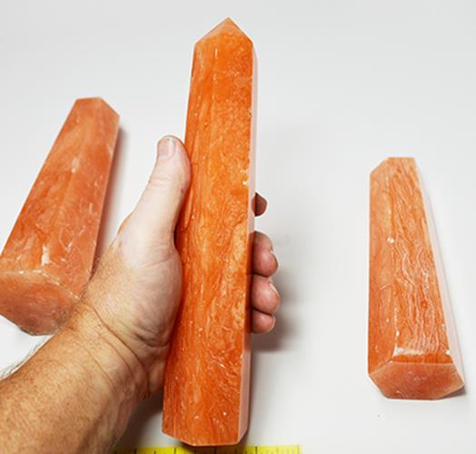 ORANGE TWIST CALCITE CRYSTAL TOWERS