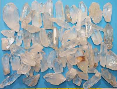 Crystal Quartz Points and Pieces Small to Large - 3 pound bulk box