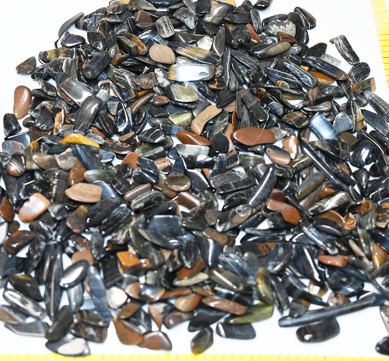 TIGER EYE BLUE (Hawks Eye) XXS (6-10-mm). polished stones 1-2".   1/2 lb bulk