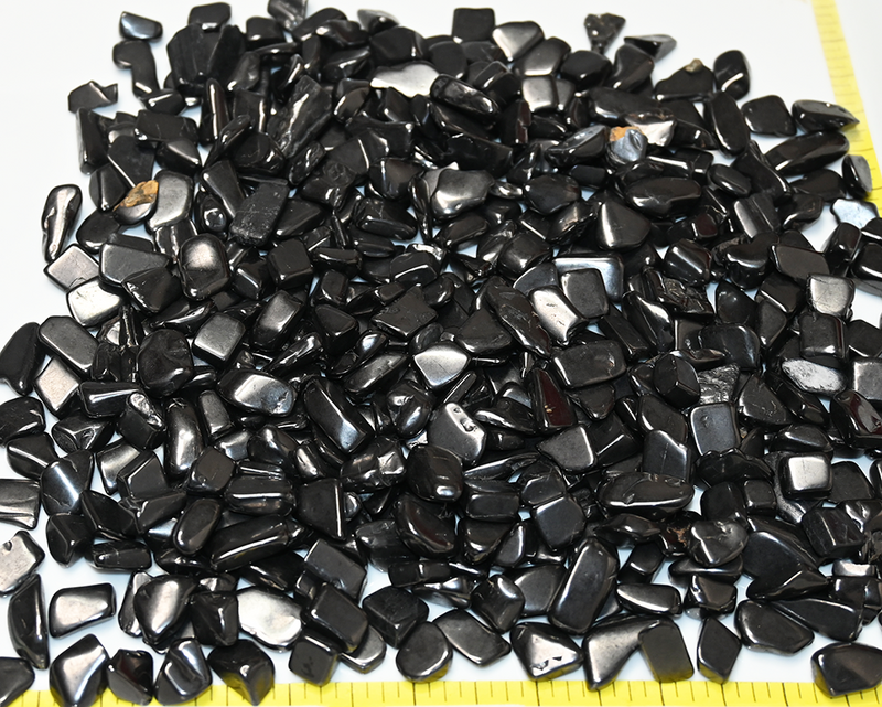 SHUNGITE PETROVSKY ( 8-15 mm) XS  tumbled bulk stones Russia 3/8-5/8".    1 lb