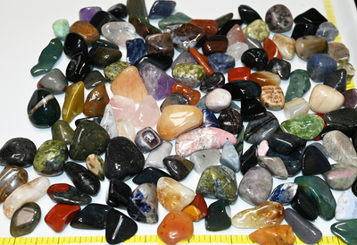 GEMSTONE MIX Med-XL (18-50mm), polished stones.     2 lb bulk