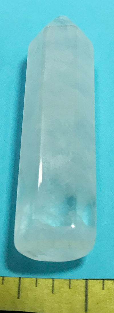QUARTZ CRYSTAL  polished tiny tower obelisk.  2-1/8 tall by 1/2" wide.
