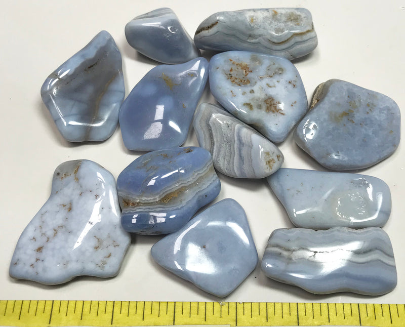 AGATE BLUE STORM "B", Jumbo (50+mm) polished stones 1-lb Lots A-F