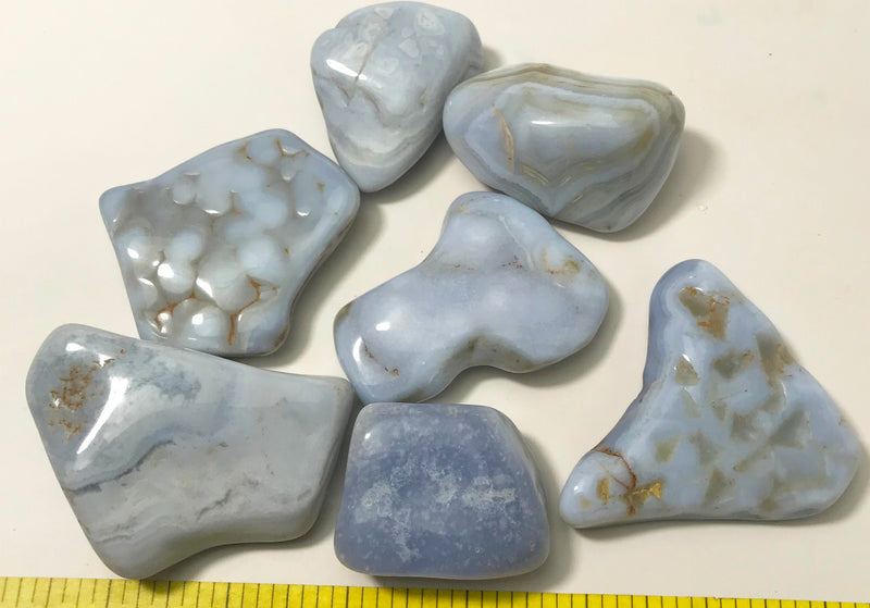 AGATE BLUE STORM "B", Jumbo (50+mm) polished stones 1-lb Lots A-F
