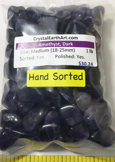 AMETHYST DARK Medium (18-25mm) polished stones 1 lb  Hand Sorted