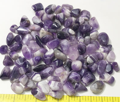 AMETHYST Banded "A" grade, Small (12-20mm) polished stones.  1/2 lb  Hand Sorted