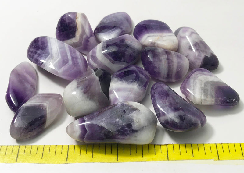 AMETHYST Banded "A" grade, X-Large (30-50mm) polished stones 1/2 lb  Hand Sorted