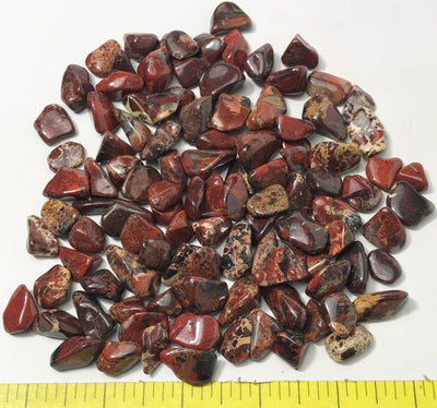 JASPER BRECCIATED Small (12-20mm) polished stones.  1/2 lb