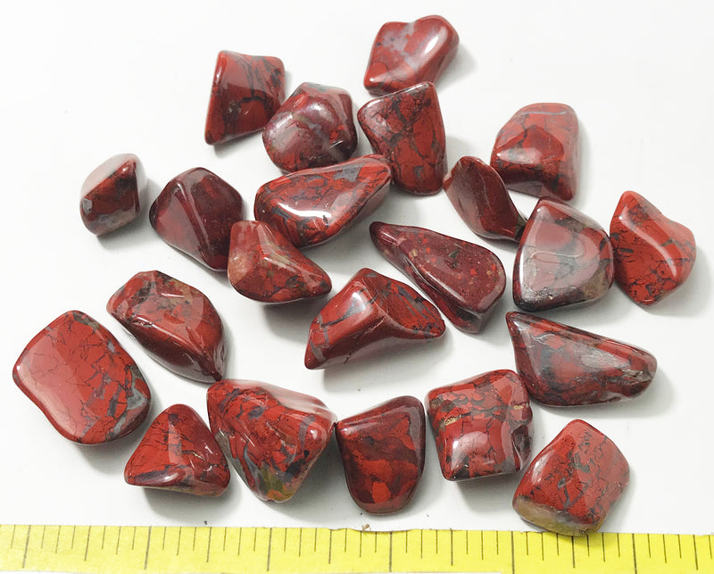 JASPER BRECCIATED Large (20-30mm) polished stones.  1/2 lb