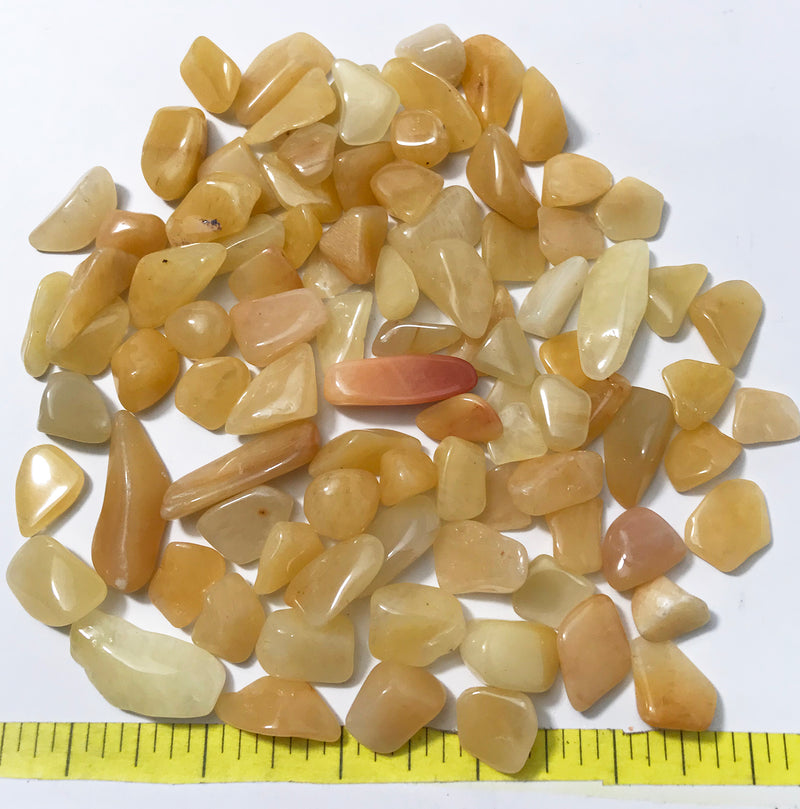 QUARTZ, YELLOW, Small to Large (12-30mm) polished stones.  1/2 lb.