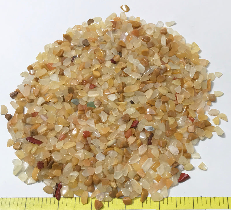 QUARTZ YELLOW Mini (5-7mm) polished stones.  1/2 lb.