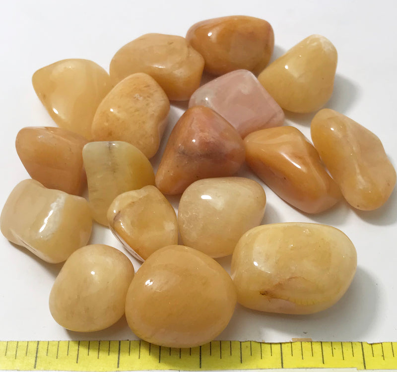 QUARTZ YELLOW X-Large (30-50mm) polished stones.  1 lb.