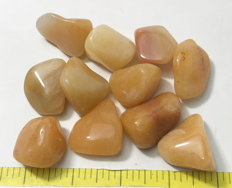 QUARTZ YELLOW X-Large (30-50mm) polished stones.  1/2 lb.