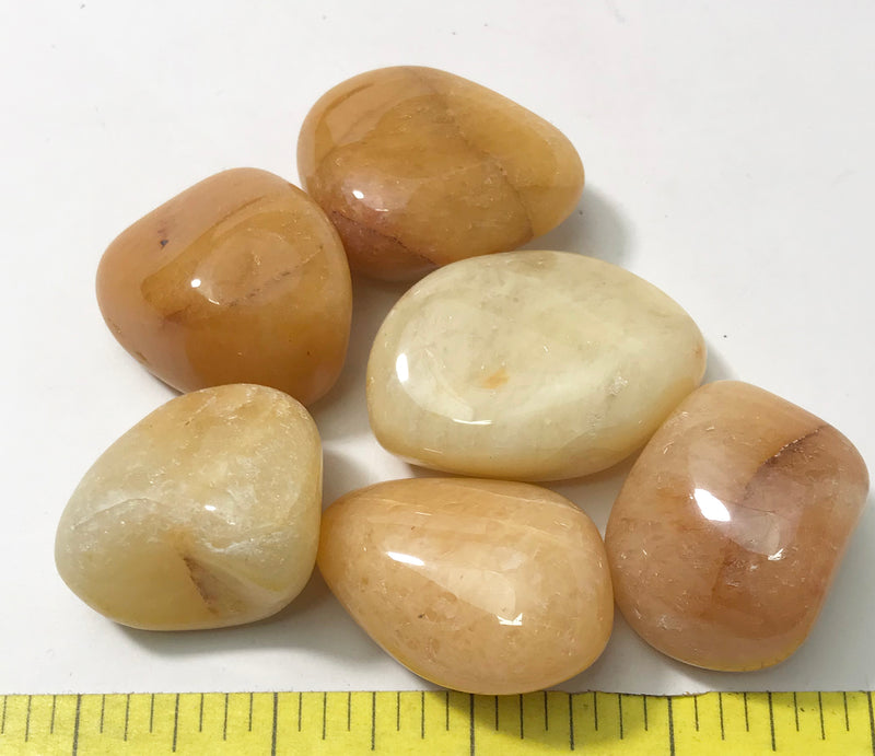 QUARTZ YELLOW XX-Large (40-60mm) polished stones.  1/2 lb.