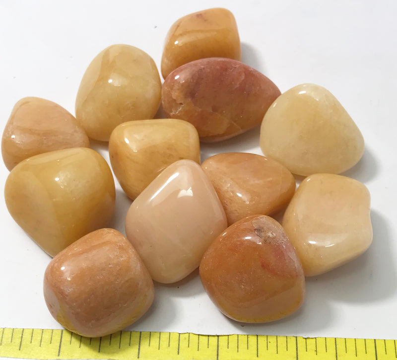 QUARTZ YELLOW XX-Large (40-60mm) polished stones.  1 lb.