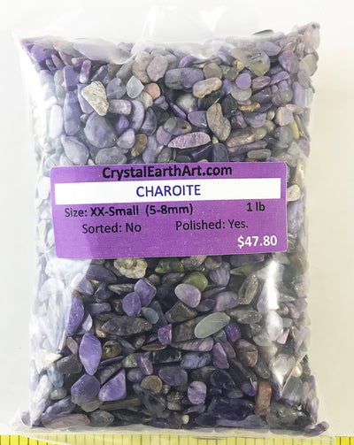 Charoite XX-Small (5-8mm) polished purple stones.  1 lb.