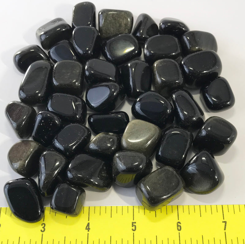 OBSIDIAN Gold Sheen  Large (20-30mm) polished stones  1 lb. HAND SORTED