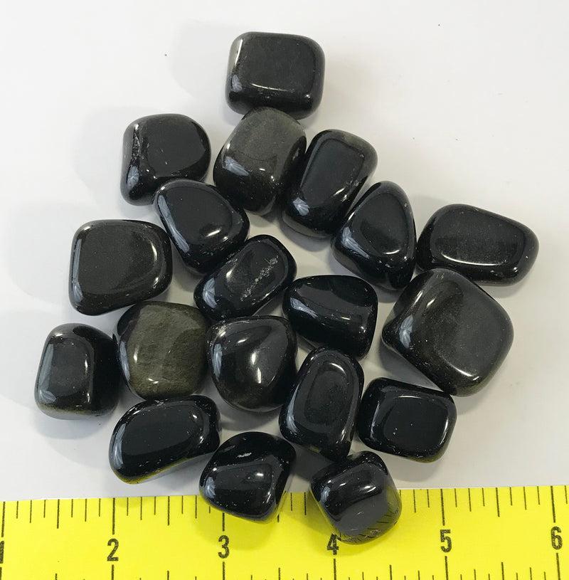 OBSIDIAN Gold Sheen  Large (20-30mm) polished stones  1/2 lb. HAND SORTED