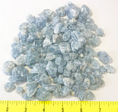 CELESTITE Natural "A", variety of sizes- tiny to small rough crystals.  1 lb.