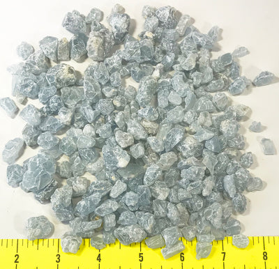 CELESTITE Natural "A", variety of sizes- tiny to small rough crystals.  1 lb.