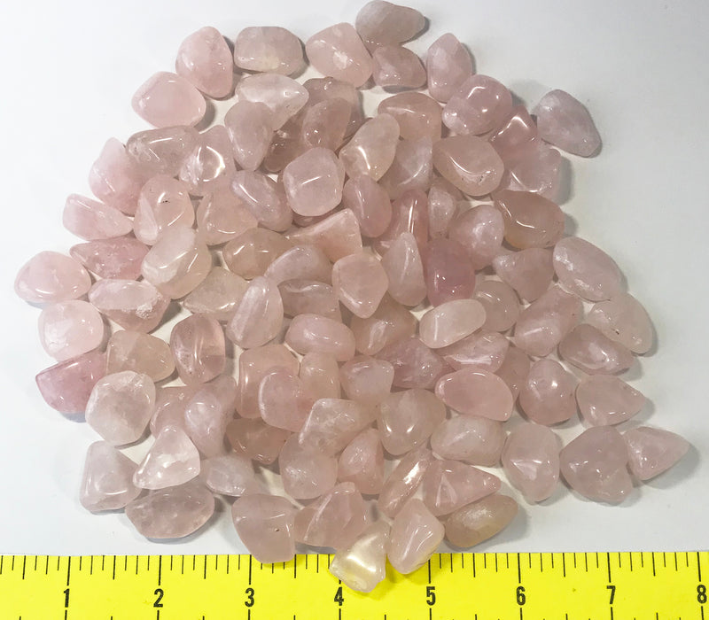 QUARTZ ROSE Medium (3/4" to 1" or 18-25mm) Grade A polished stones 1 lb.