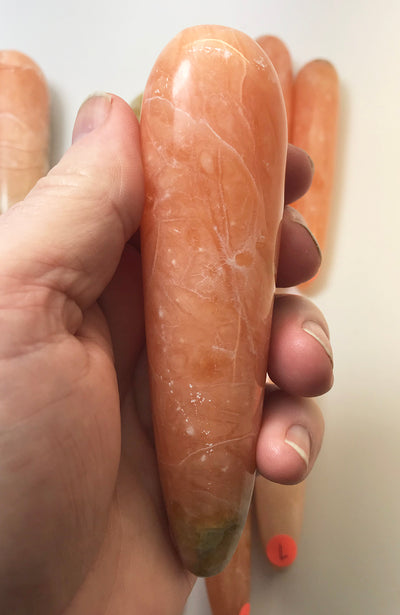 CALCITE MASSAGE WANDS ORANGE orange twist calcite massage wands