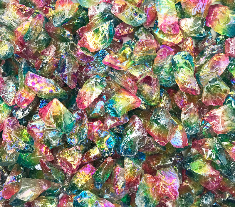 QUARTZ Colorful Rainbow Crystals large amazing rainbow aura crystals - 1 lb.