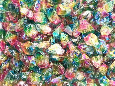QUARTZ Colorful Rainbow Crystals large amazing rainbow aura crystals - 1/2 lb.