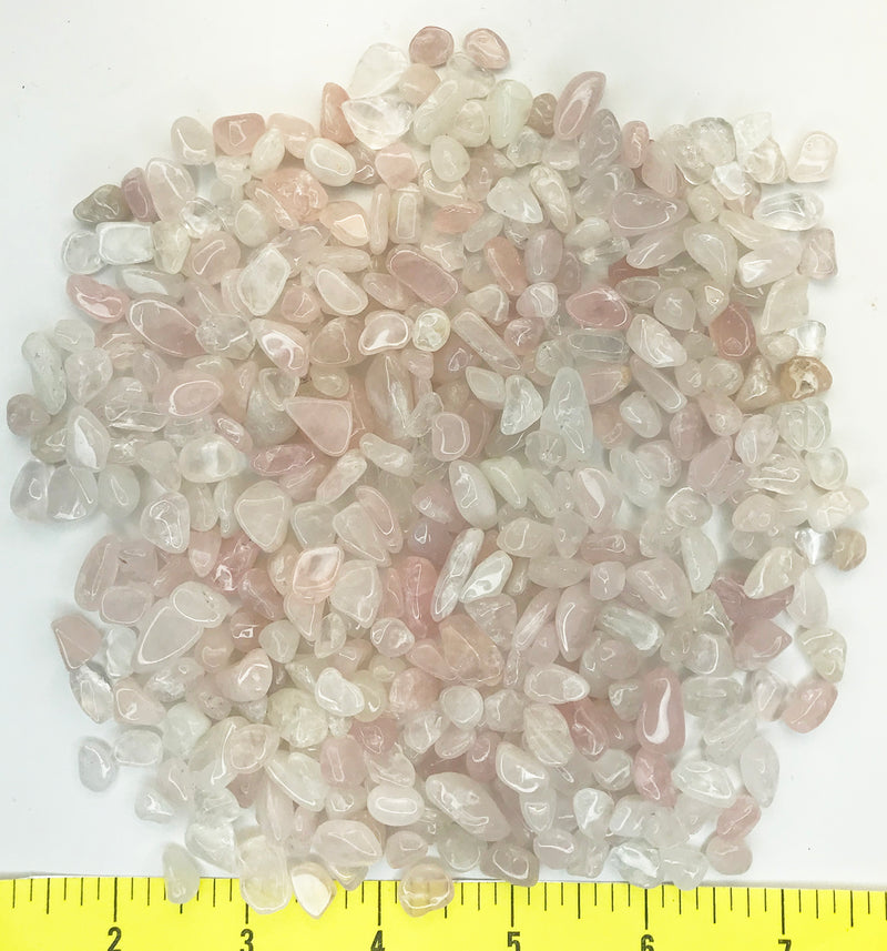 QUARTZ ROSE X-Small to Small (8-20mm) polished pink crystal quartz    1/2 lb.