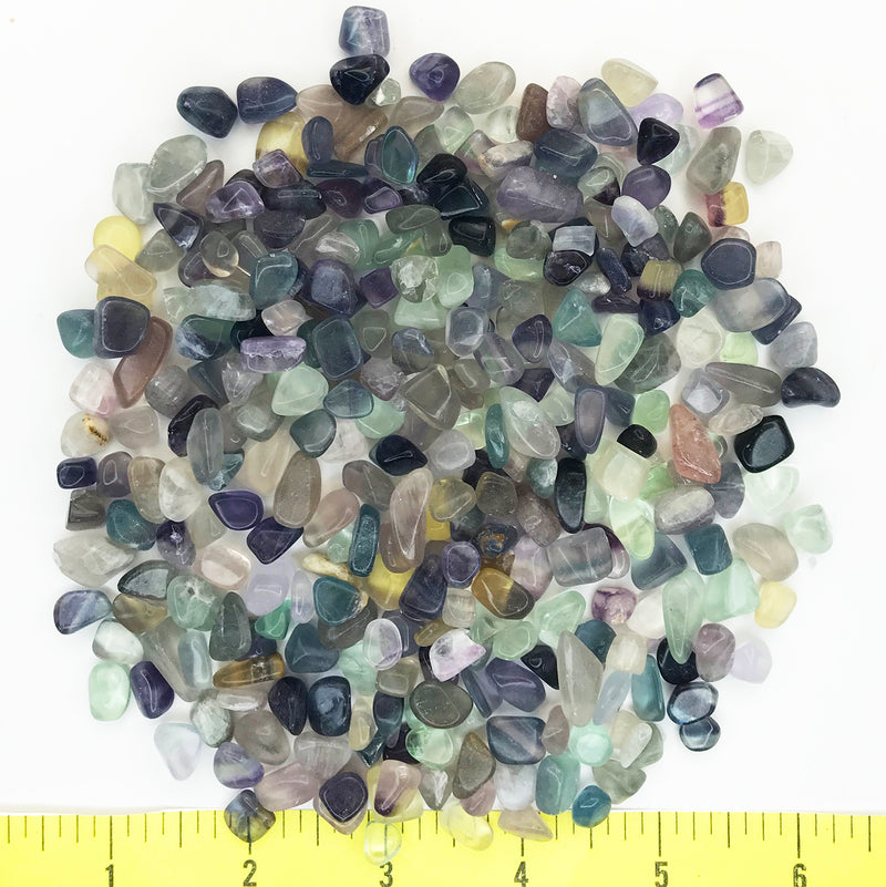 FLUORITE Mixed Colors XX-Small to X-Small (1/4" to 5/8") polished - 1/2 lb
