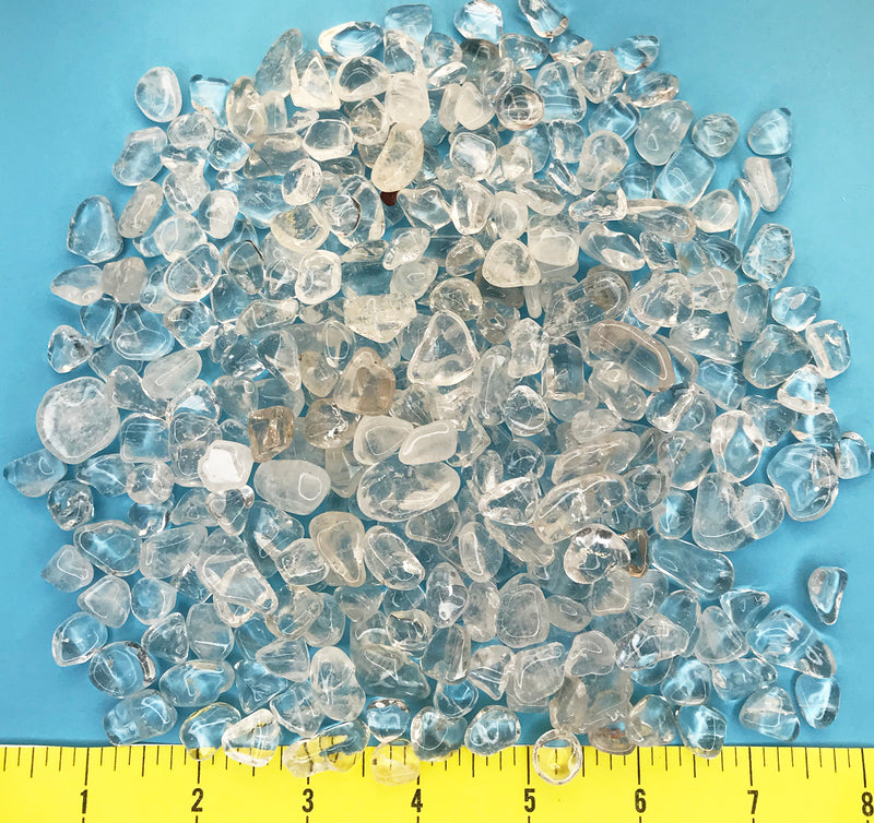 QUARTZ CLEAR X-Small to Small (8-20mm) polished crystal quartz    1 lb.