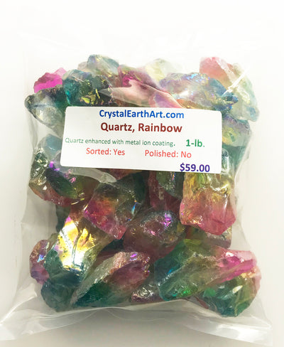 QUARTZ Colorful Rainbow Crystals large amazing rainbow aura crystals - 1 lb.