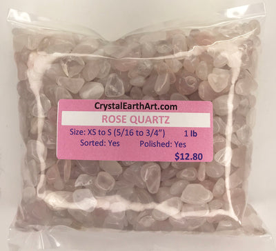QUARTZ ROSE X-Small to Small (8-20mm) polished pink crystal quartz    1 lb.