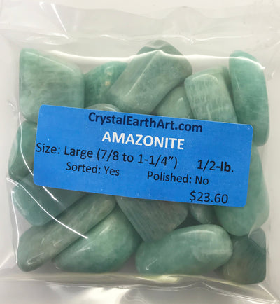 AMAZONITE size Large polished  7/8 to 1-1/4"   1/2 lb