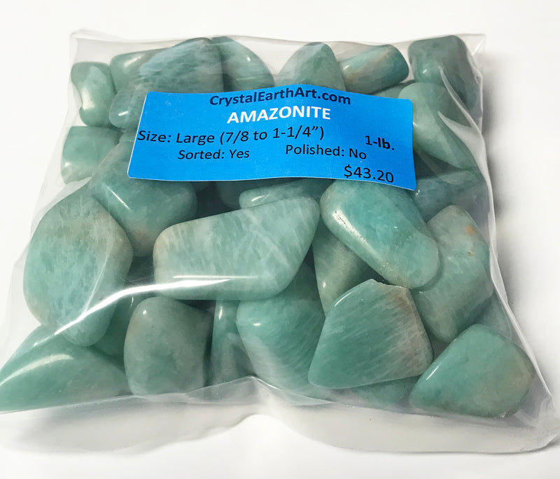 AMAZONITE size Large  polished  7/8 to 1-1/4"   1 lb