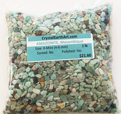 AMAZONITE X-Mini (4-6mm) tiny polished blue stones 1 lb.