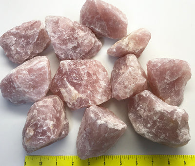 QUARTZ ROSE Natural Crystals, size: 2 to 4" rough stones 2 lb.