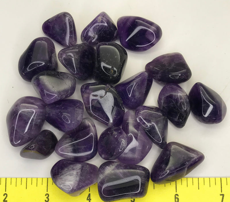 AMETHYST Med Dark Large  (7/8-1-1/4")  polished stones.  1/2 lb