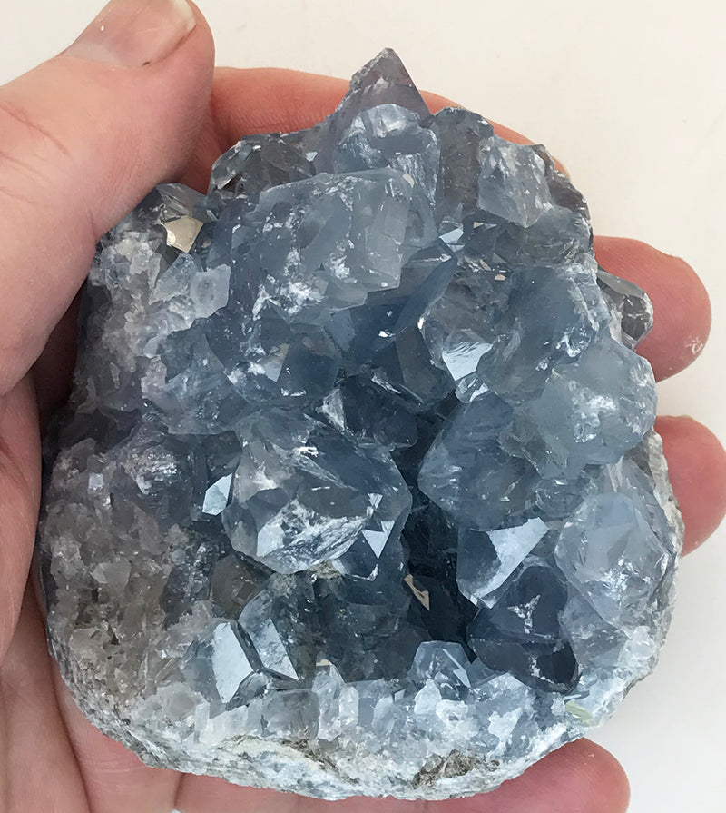 CELESTITE Natural Specimen from Madagascar - 1 lb 8.1 oz. power crystals 