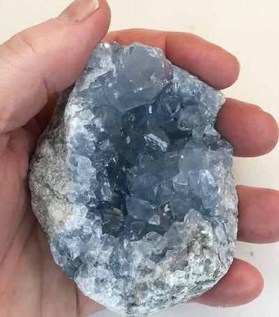 CELESTITE Natural Specimen from Madagascar - 1 lb 2.0 oz. power crystals #124