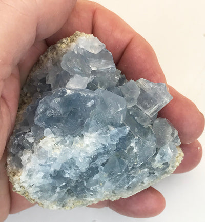 CELESTITE Natural Specimen from Madagascar - 12.6 oz. power crystals #128