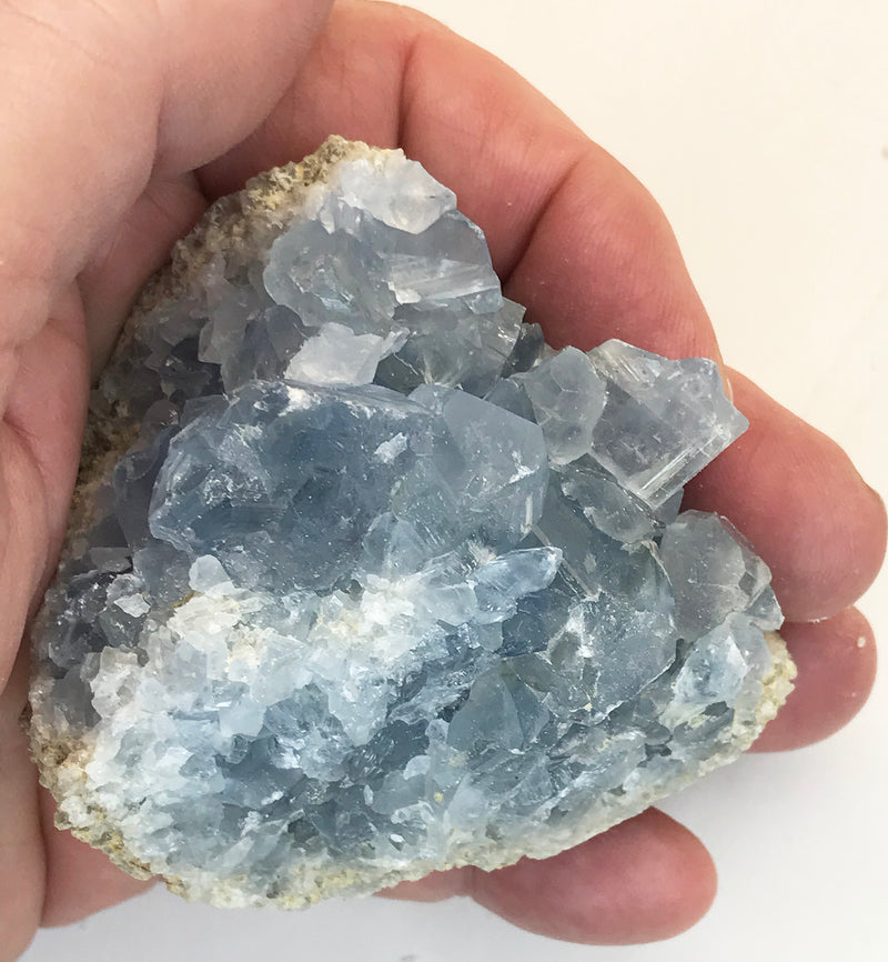 CELESTITE Natural Specimen from Madagascar - 12.6 oz. power crystals 