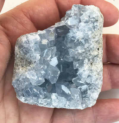 CELESTITE Natural Specimen from Madagascar - 7.7 oz. power crystals #133