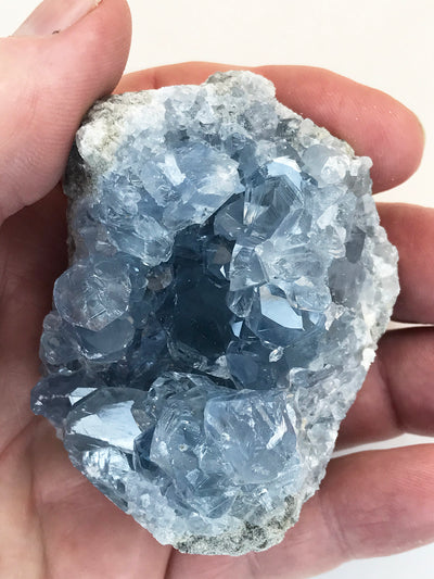 CELESTITE Natural Specimen from Madagascar - 9.6 oz. power crystals #136