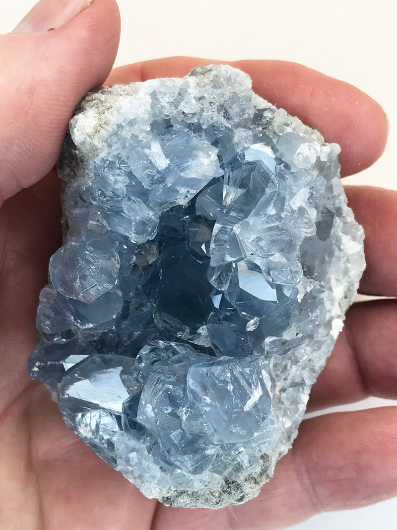 CELESTITE Natural Specimen from Madagascar - 9.6 oz. power crystals 