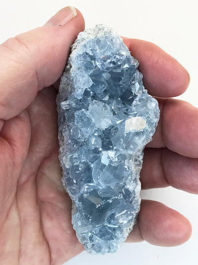 CELESTITE Natural Specimen from Madagascar - 6.7 oz. power crystals #137