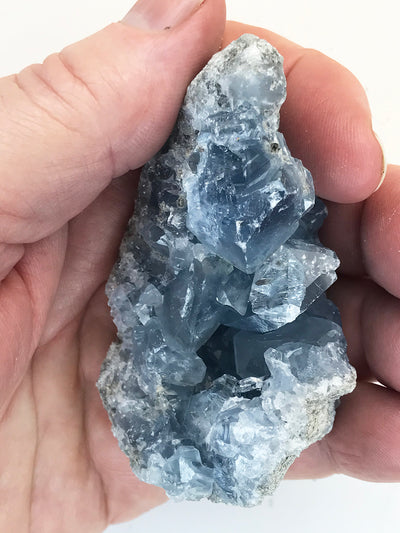 CELESTITE Natural Specimen from Madagascar - 6.5 oz. power crystals #138