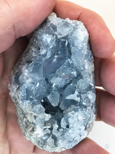 CELESTITE Natural Specimen from Madagascar - 8.8 oz. power crystals #139