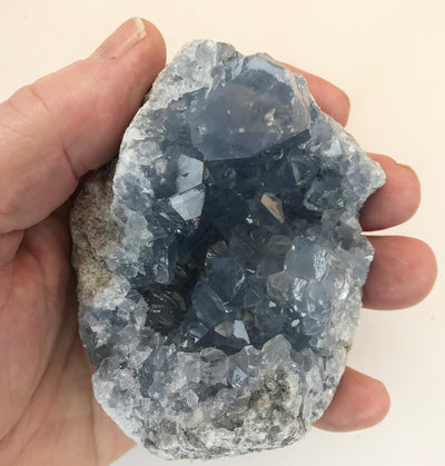 CELESTITE Natural Specimen from Madagascar - 1 lb 1.9 oz. power crystals #125